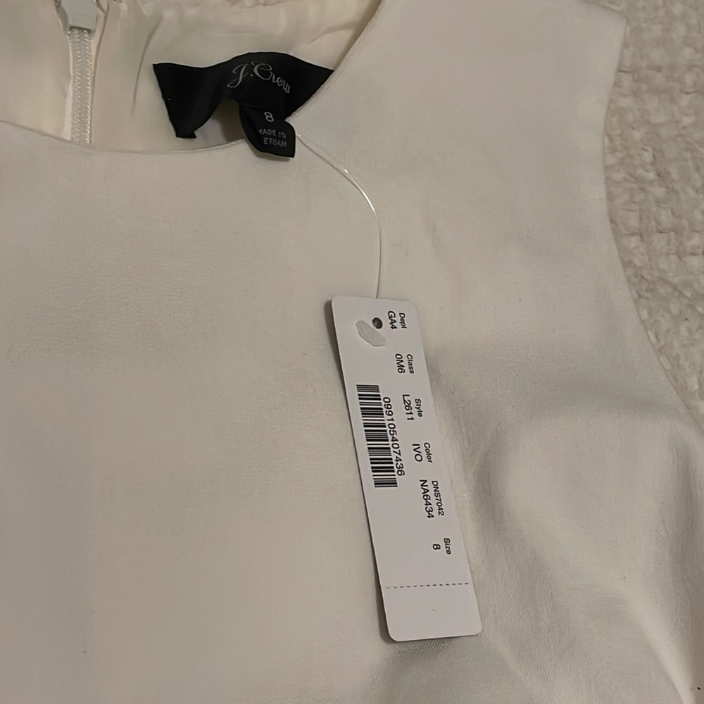 NWT J.Crew White Sheath Dress in Bi-stretch Cotton - Picture 6 of 12